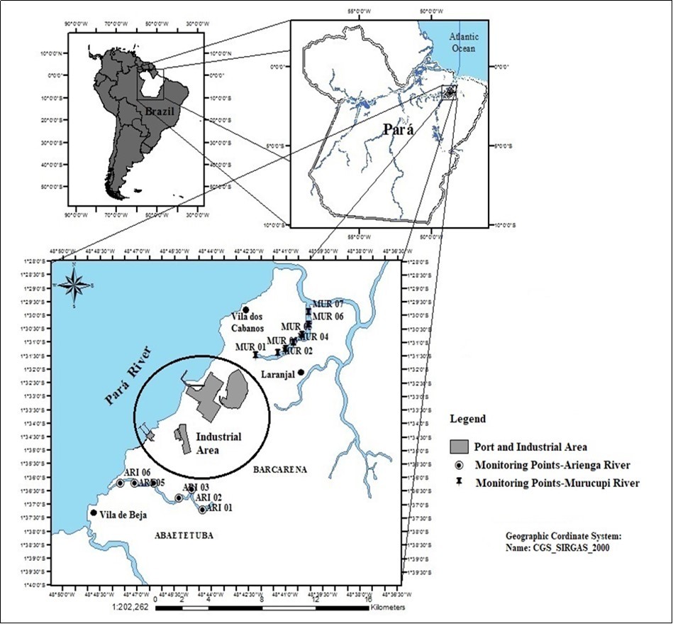 Study area and respective sampling points.