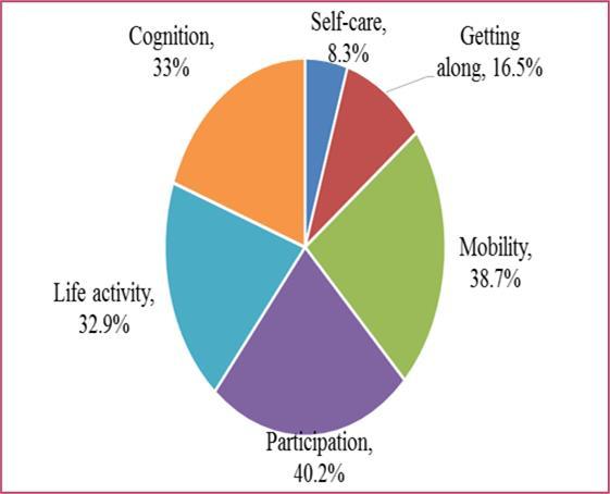 Functional limitations in the six domains